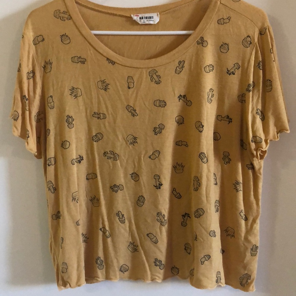 Yellow cactus crop top